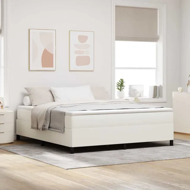 vidaXL Boxspringbed Crèmekleurig 180 x 200 cm Katoen Stof