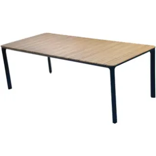 Central Park - Praxis Eigen Merk Central Park Lorenzo Tuintafel - Aluminium - Teakhout - 100 X 224 X 75cm