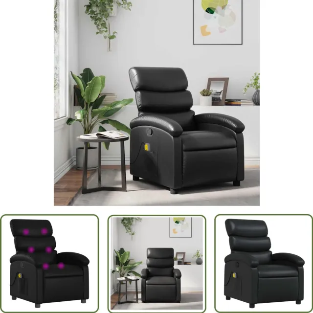 vidaXL Massagestoel - van - zwart - kunstleer