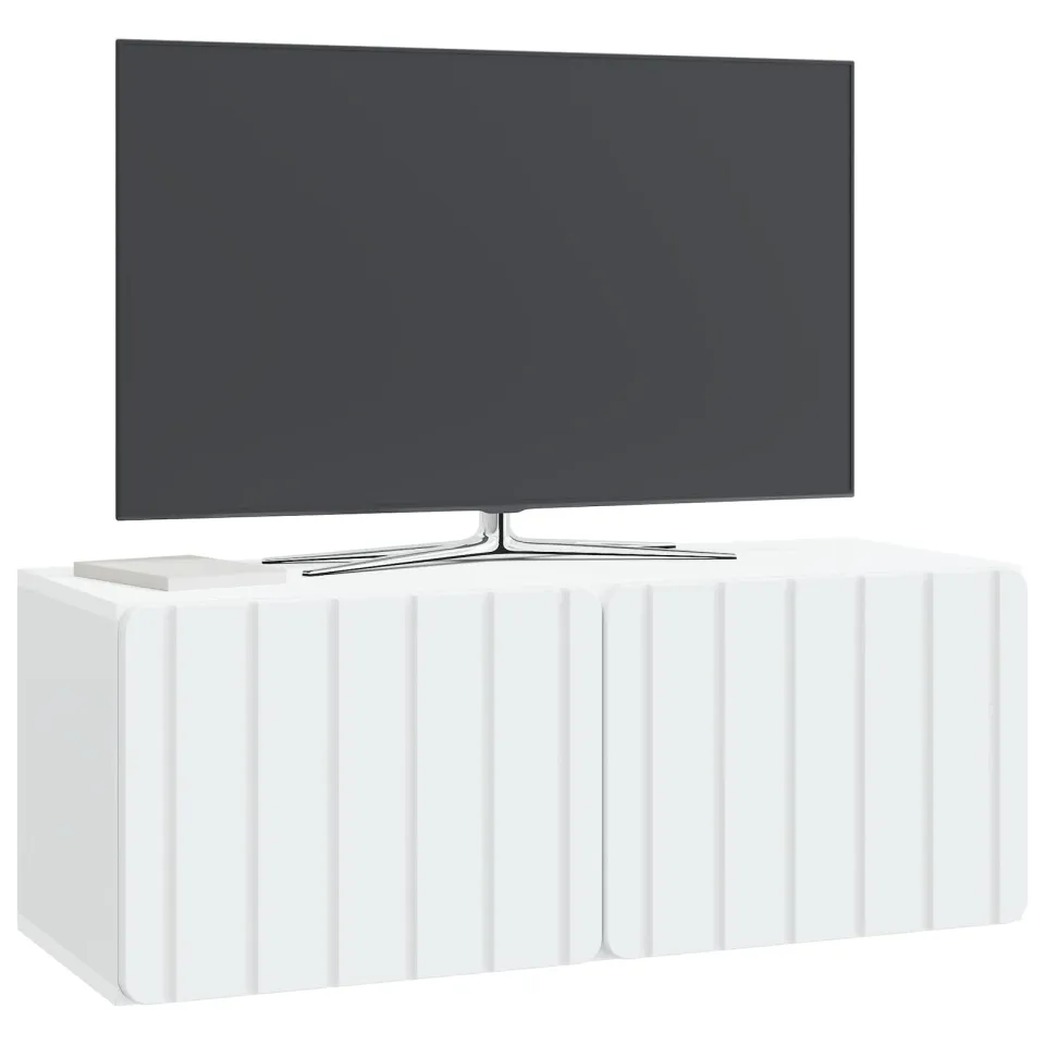 vidaXL Wandbeugel TV-kast 78,5 x 31 x 30 cm Wit Bewerkt hout