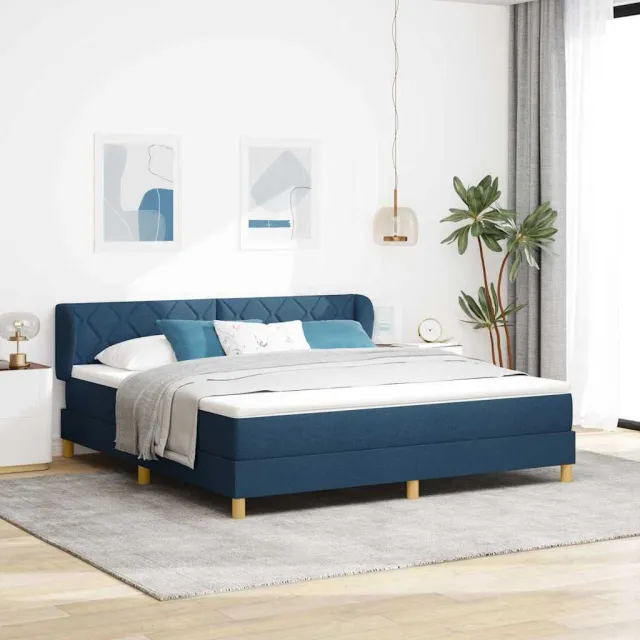 vidaXL Boxspringbed met hoofdeinde Blauw 180 x 200 cm Stof