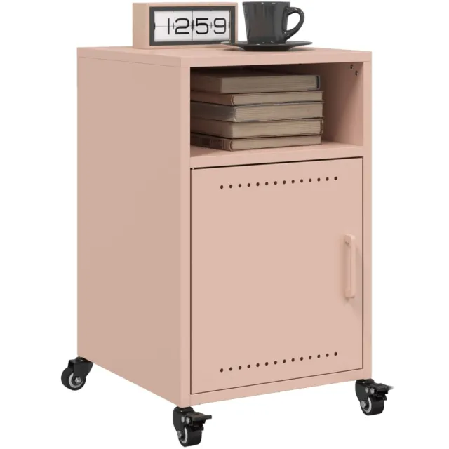 vidaXL Nachtkastjes 2 st 36x39x59 cm staal roze