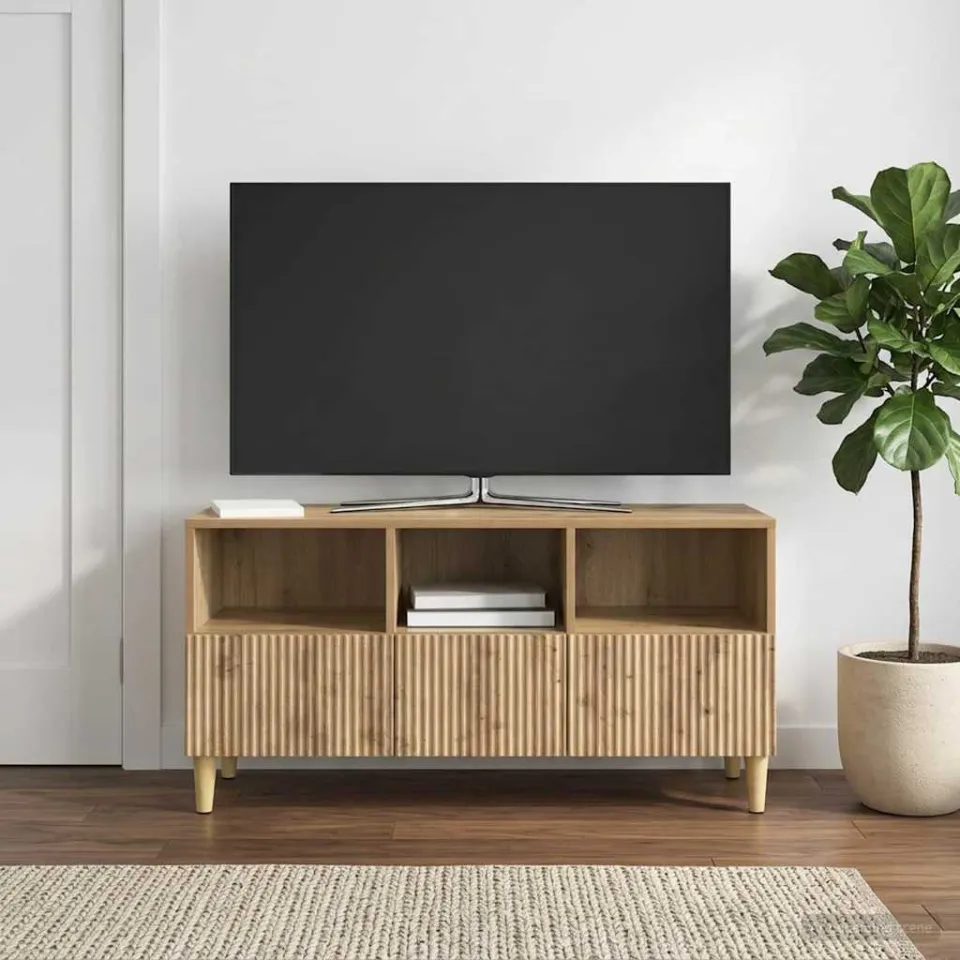 vidaXL TV-kast 102 x 34,5 x 50 cm Artisanaal eiken Bewerkt hout, foto 4