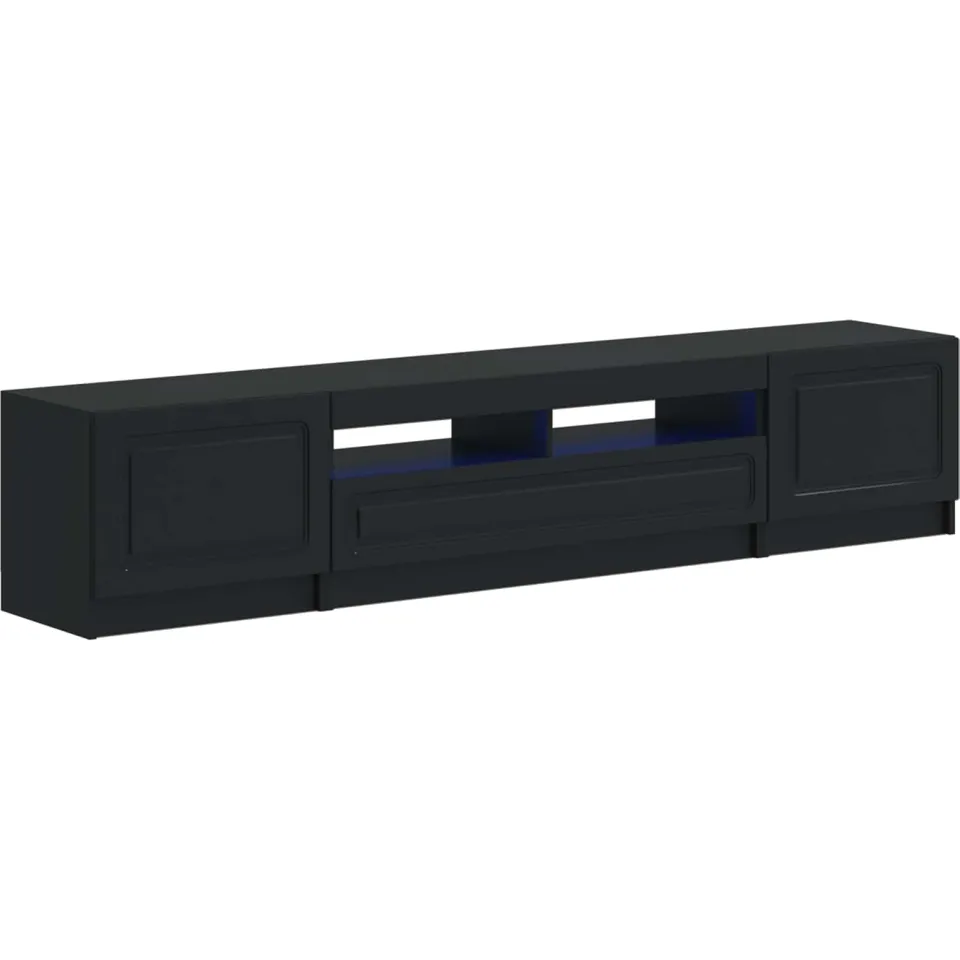 vidaXL LED tv-meubel UTRECHT 3 st Zwart Bewerkt hout