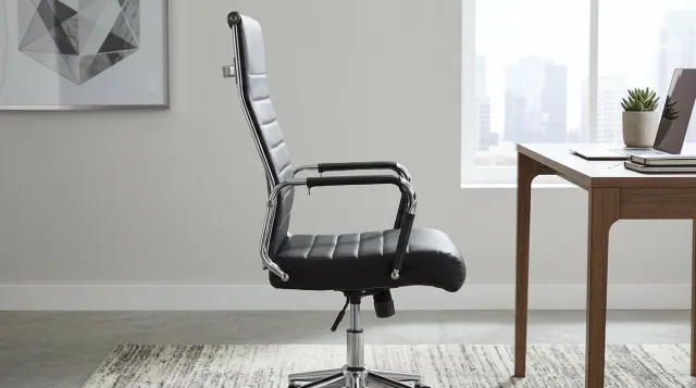 House&Garde Bureaustoel Ergonomisch Kunstleer Zwart – House&Garden Executive Pro Directiestoel met Armleuningen, Verstelbare Hoogte, Kantelfunctie, Draaibaar op Wielen, Luxe Kantoorstoel voor Thuiswerkplek en Bureau – Tot 150 kg