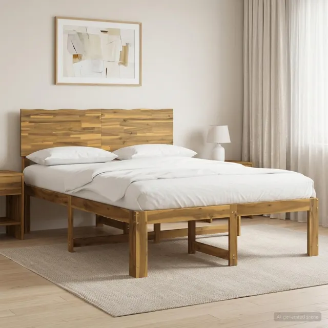 vidaXL Tweepersoonsbed met hoofdeinde ROSTOCK Wit 150 x 200 cm