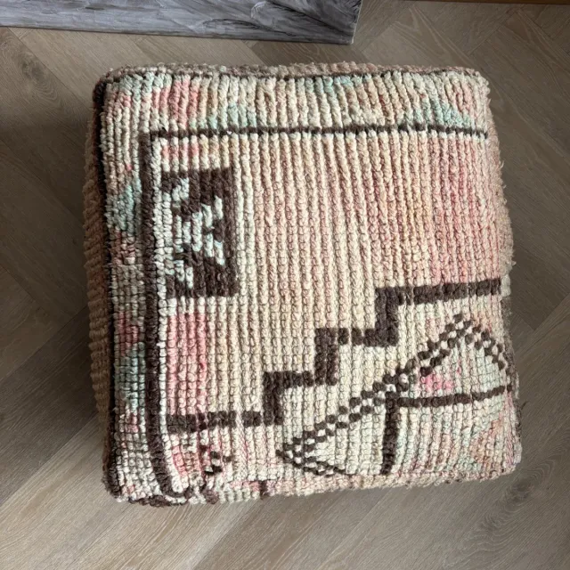 Unlimited Living Poef / Vloerkussen - Marokkaans - Handgemaakt - 60x60 cm - Meerkleurig Bruin