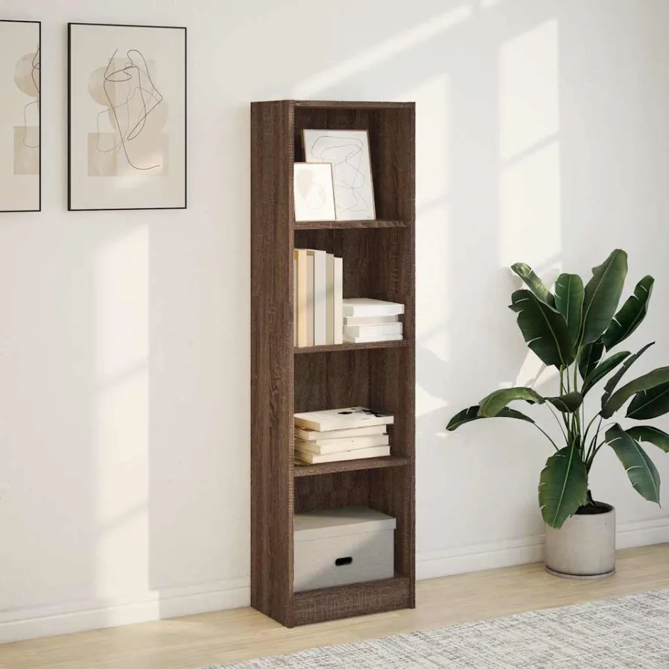 vidaXL Boekenkast 40x24x143 cm bewerkt hout bruin eikenkleurig, foto 2