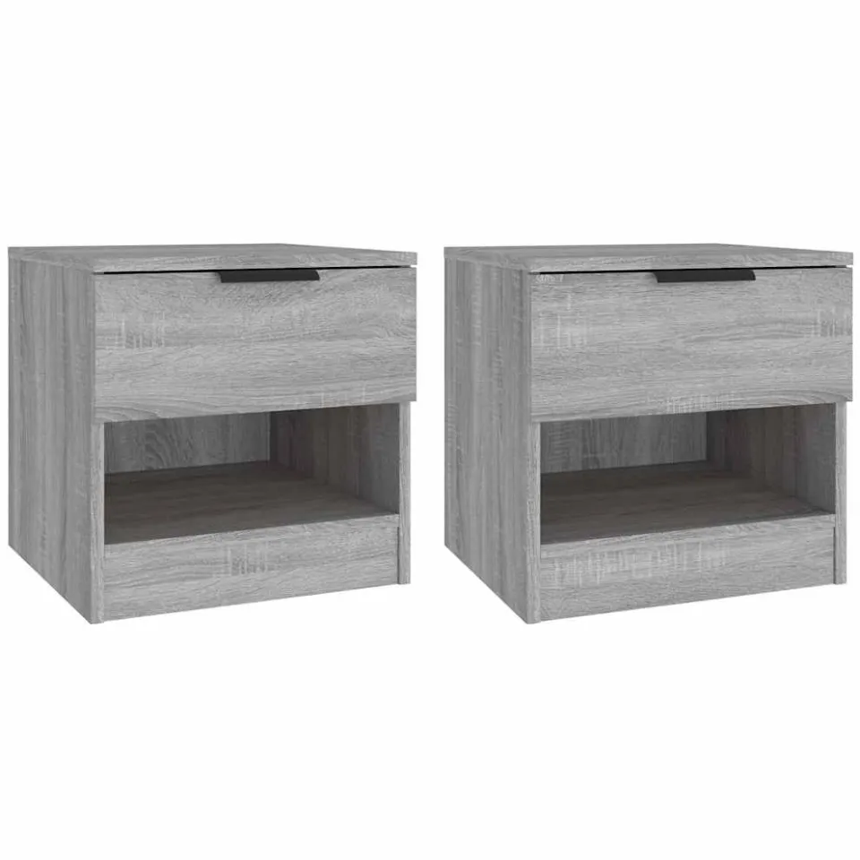 vidaXL Nachtkastjes 2 st bewerkt hout grijs sonoma eikenkleurig, foto 3