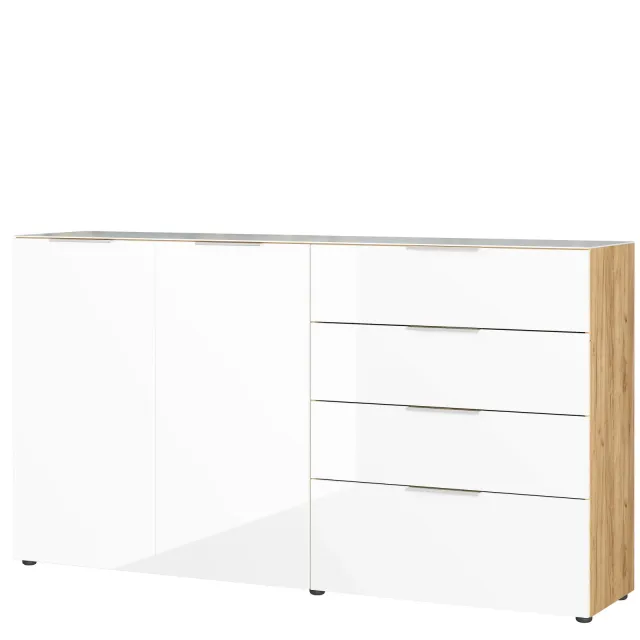 dressoir Sirmione wit eiken Zwart