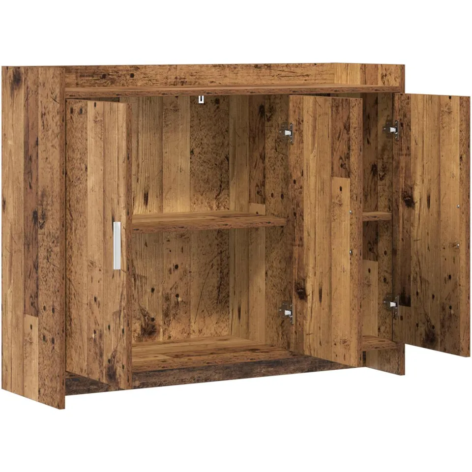 vidaXL Dressoir Oud hout 98,5 x 33 x 80 cm Bewerkt hout bruin, foto 4