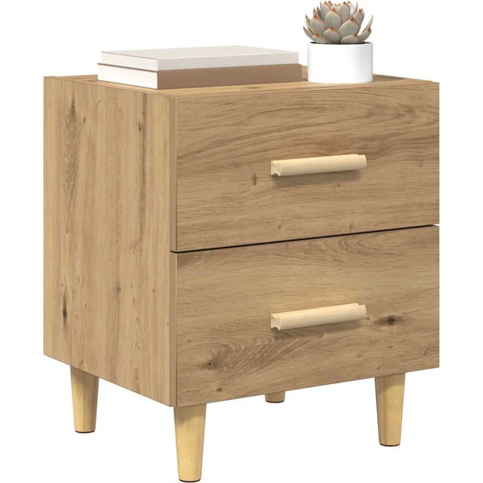 vidaXL Bed kast Artisan Eiken 40 x 35 x 47.5cm Bewerkt hout Bruin