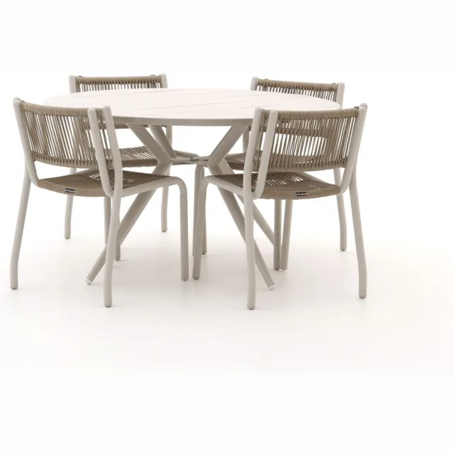 Manifesto Furniture Manifesto Misurina/Sora ø127cm dining tuinset 5-delig taupe, foto 2