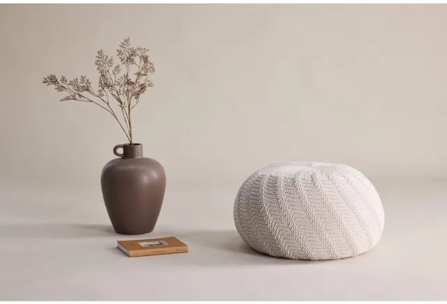 Svea Turner poef - ø45 cm - créme Creme