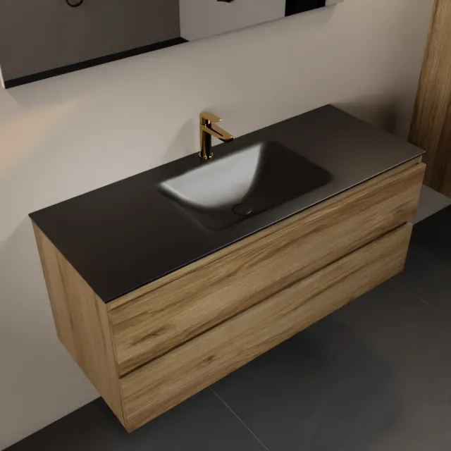 Mondiaz AIVY 120cm badmeubel Chai, wastafel Urban solid surface midden 1 kraangat (AI-351621URBAN-SI - AI-M120CHMI)