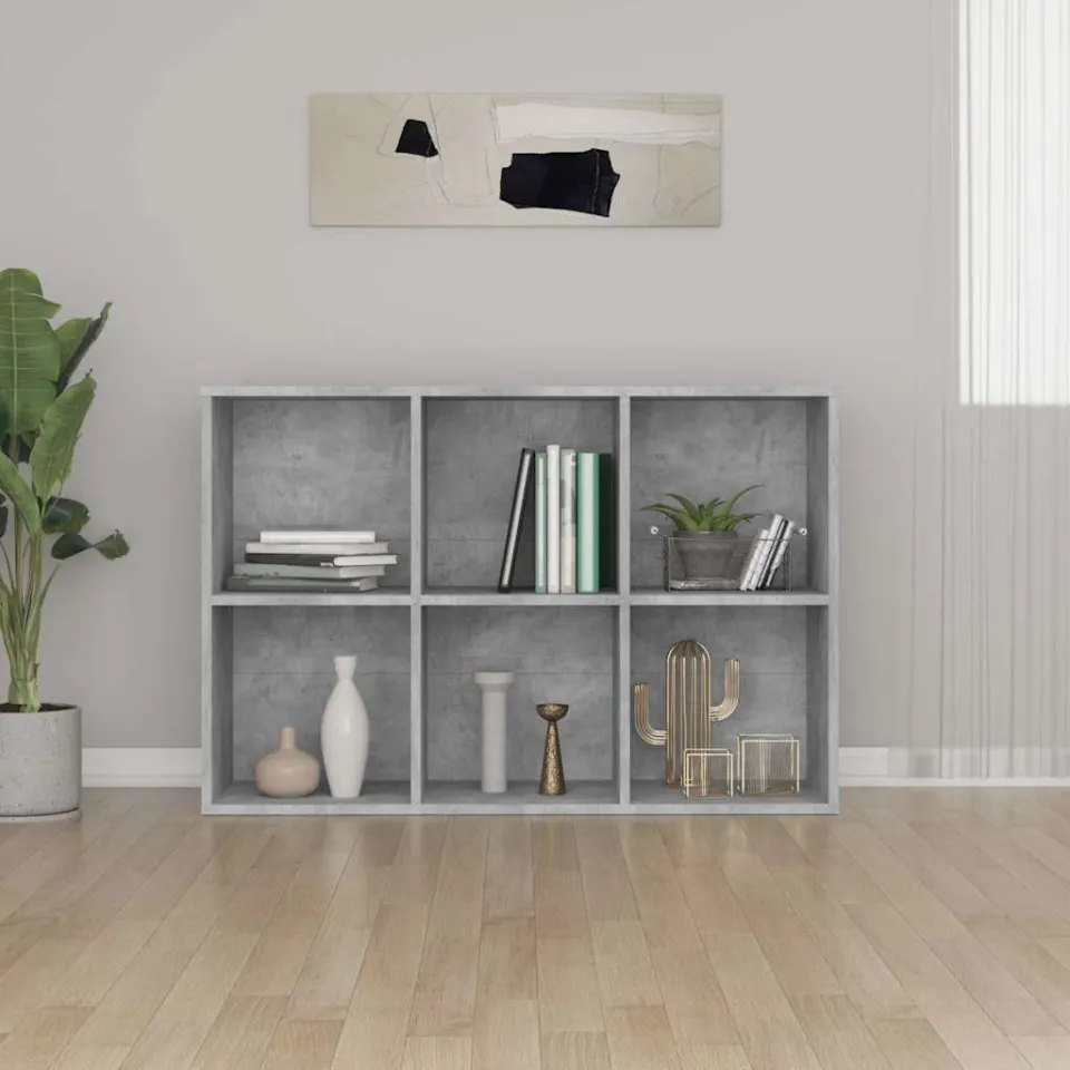 vidaXL Boekenkast/dressoir 66x30x98 cm bewerkt hout betongrijs grijs, foto 3