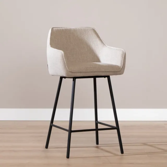 Bronx71 Barkruk Ciara linnen taupe 65-78 cm - barstoel