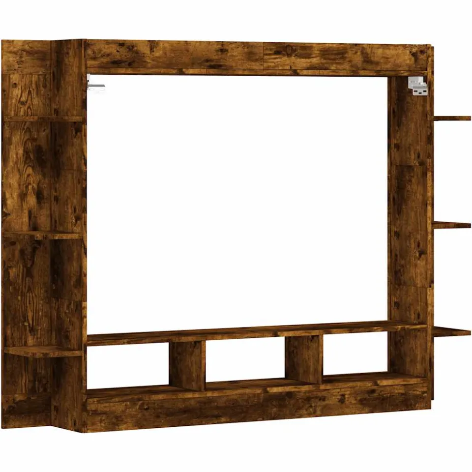 vidaXL Tv-meubel 152x22x113 cm bewerkt hout gerookt eikenkleurig, foto 4