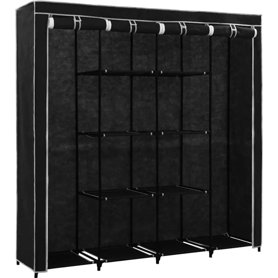 vidaXL Kledingkast met 4 vakken 175x45x170 cm zwart, foto 4