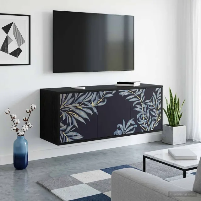 vidaXL Wandgemonteerd tv-meubel DOKKUM 102 x 33 x 40 cm Zwart eiken