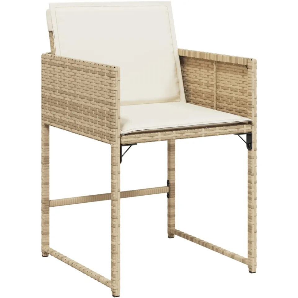vidaXL 11-delige Tuinset met kussens poly rattan beige, foto 3