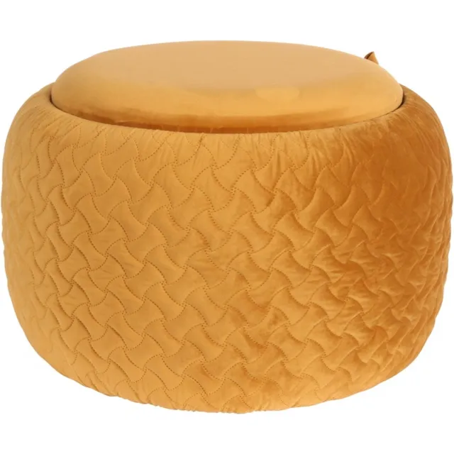 Baroque Poef - Poef met opbergruimte bal - 36x56x56 - Fabric Yellow
