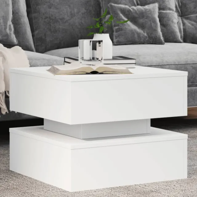 vidaXL Salontafel met LED-verlichting 50x50x40 cm wit, foto 2