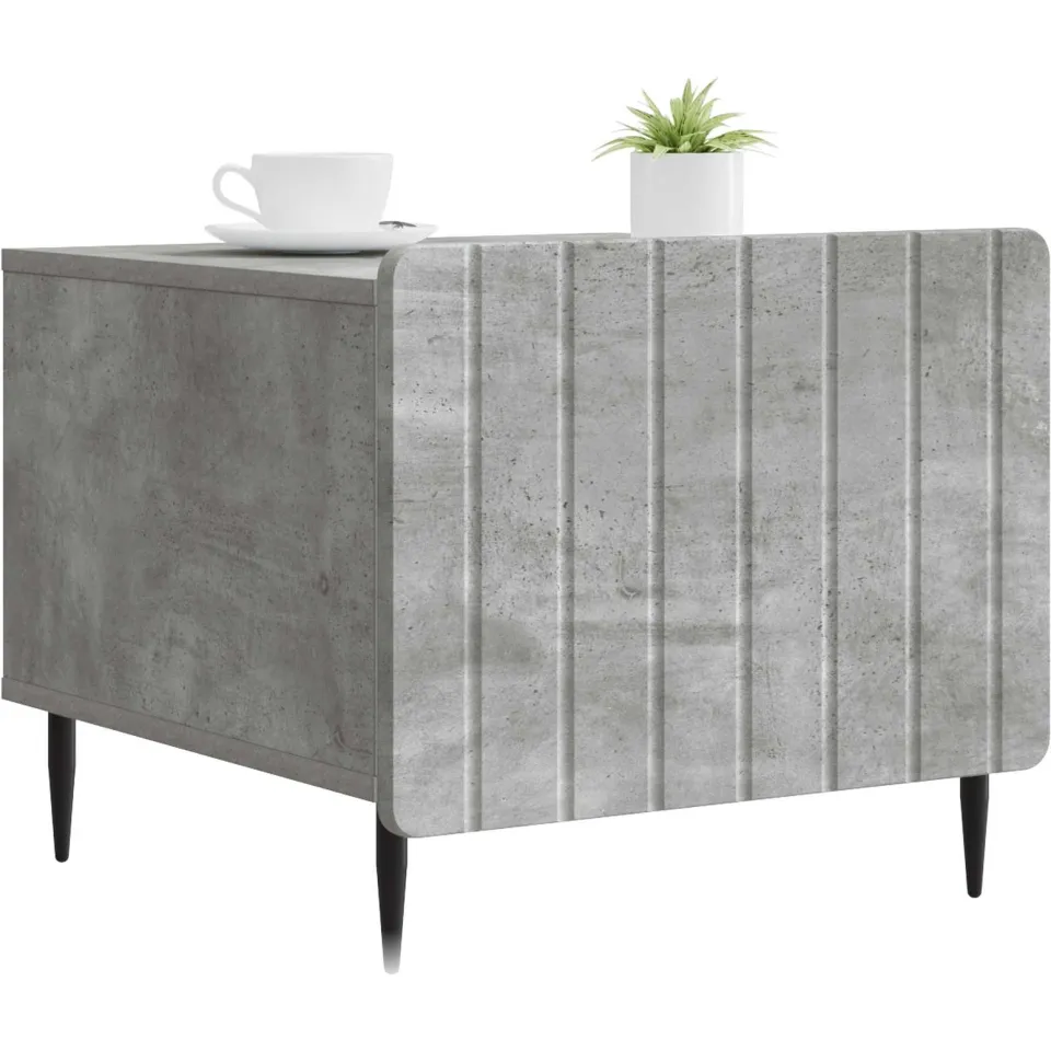 vidaXL Salontafel met lade Betongrijs 49 x 50 x 42 cm Bewerkt hout grijs, foto 4
