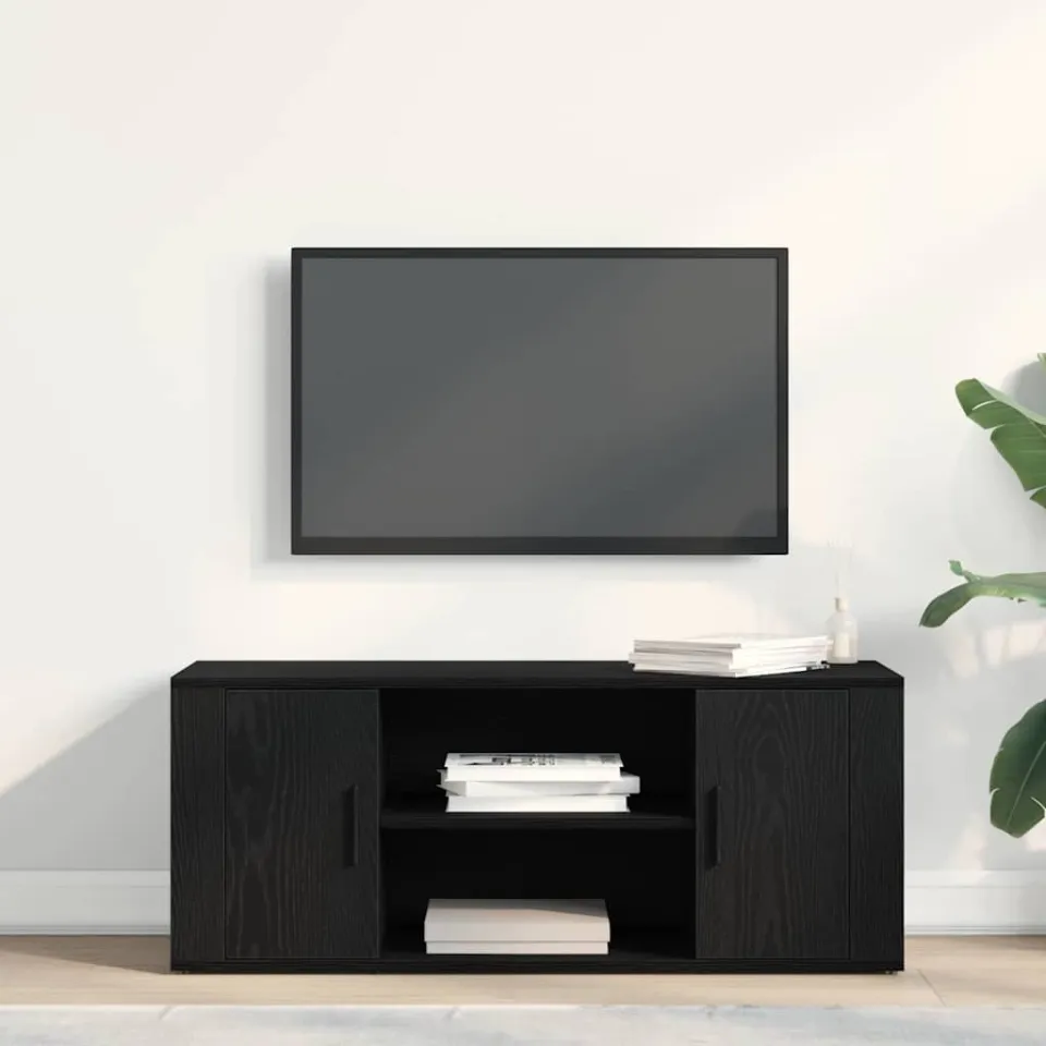 vidaXL TV-kast 100 x 35 x 40 cm Zwart eiken Bewerkt hout, foto 4