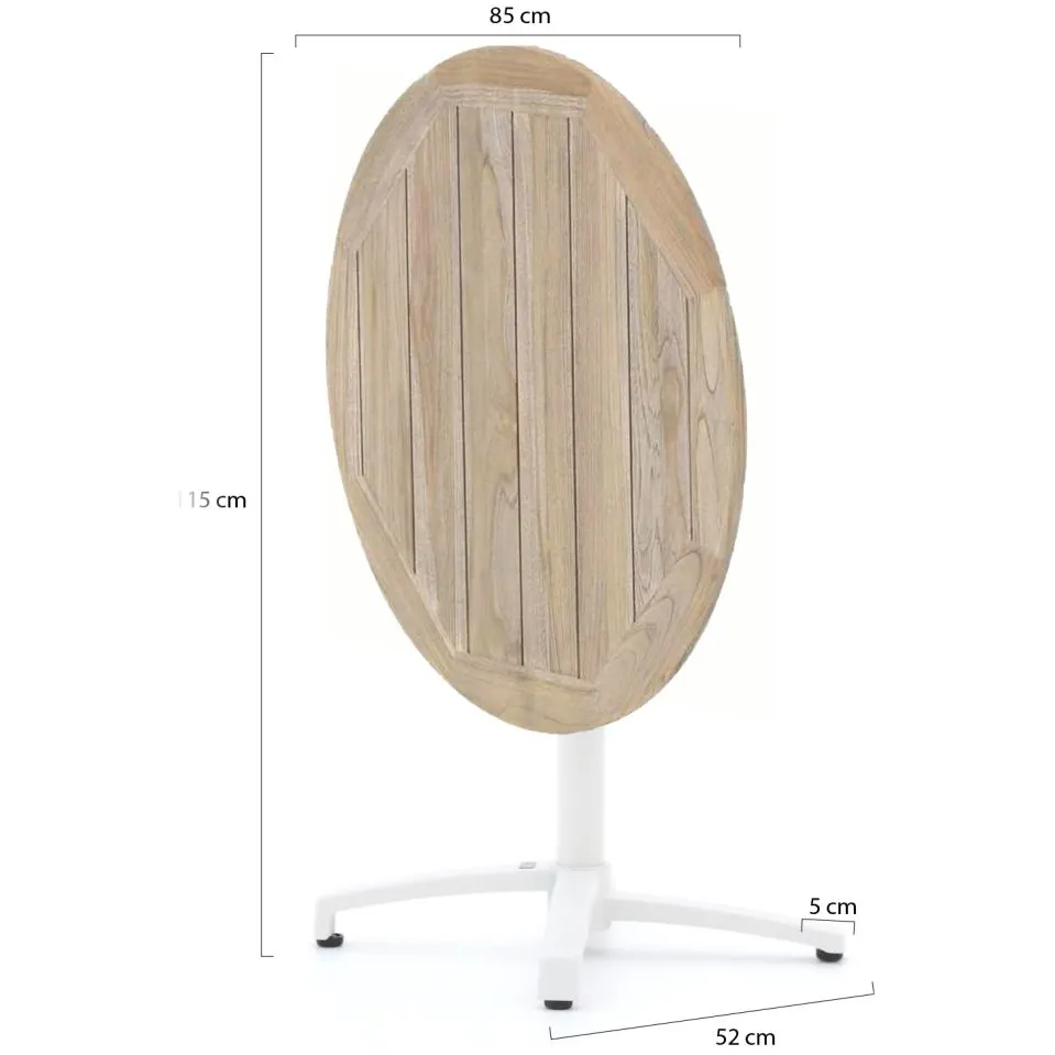 Bellagio tuinmeubelen Bellagio Canzo klaptafel ø 85cm (h:75cm) wit, foto 3