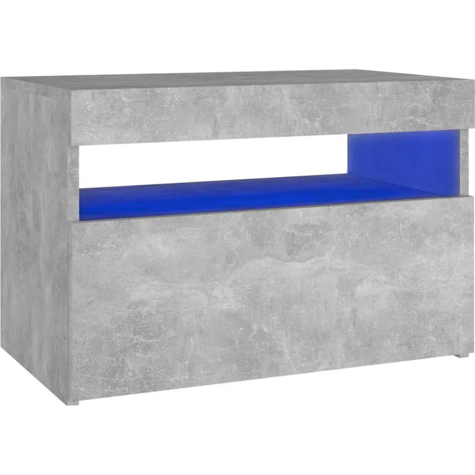 vidaXL Nachtkastje met LED-verlichting 60x35x40 cm betongrijs