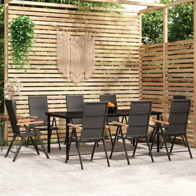 vidaXL 9-delige Tuinset zwart, foto 2