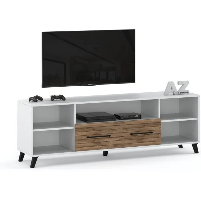 AZ-Home Tv Meubel - Carlo 6 180cm - Wit - Eiken - Flagstaff - Tv meubels