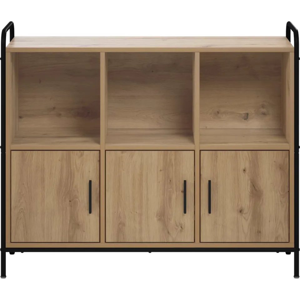 vidaXL Dressoir Artisanaal eiken 97 x 33 x 81 cm Bewerkt hout, foto 4