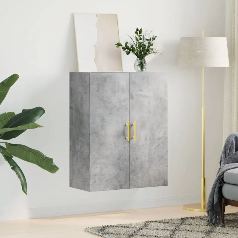 vidaXL Wandkast 69,5x34x90 cm betongrijs grijs, foto 3