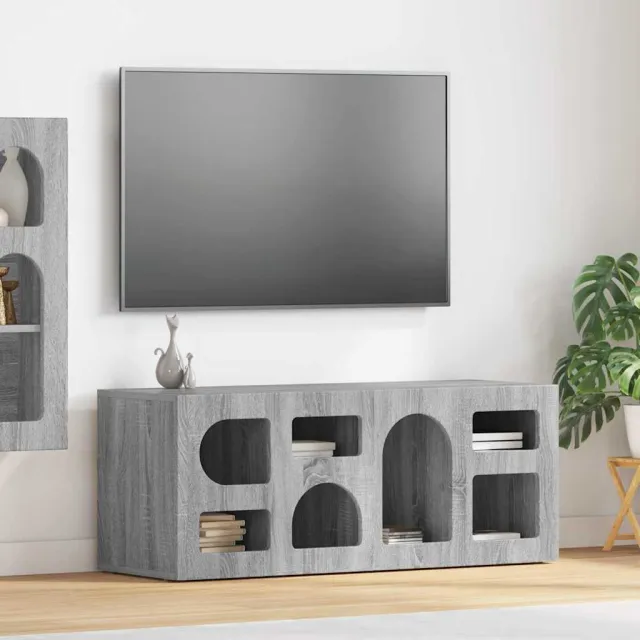 vidaXL TV-kast ELST 100 x 35 x 40 cm Beton Grijs Bewerkt hout