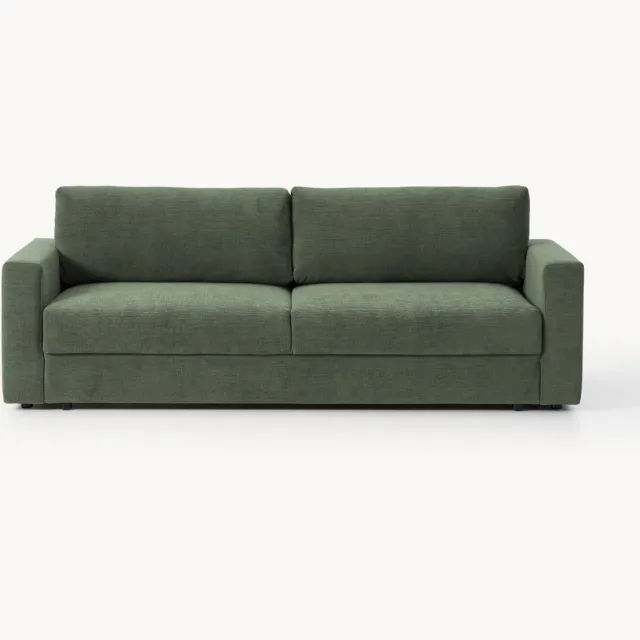 Westwing Collection Fluwelen slaapbank Tasha (3-zits) Groen