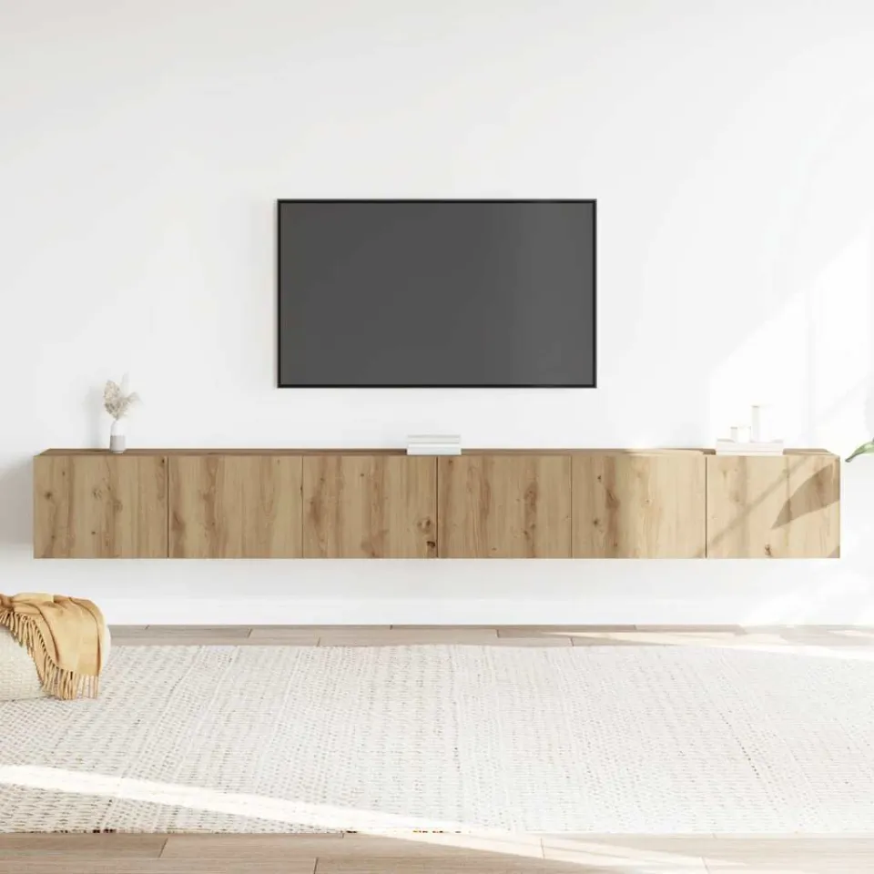 vidaXL 3-delig Tv-meubelset wandmontage bewerkt hout artisanaal eiken, foto 2