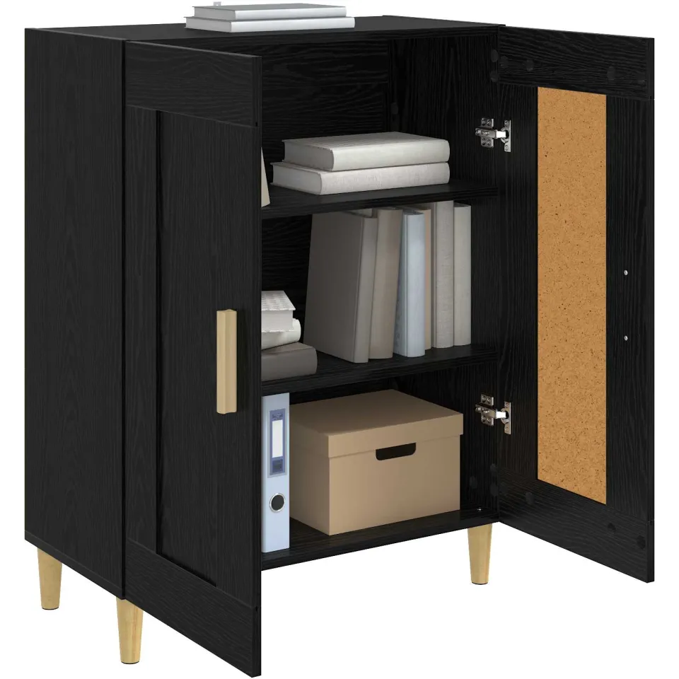 vidaXL Dressoir Zwart eiken 69,5 x 34 x 90 cm Bewerkt hout