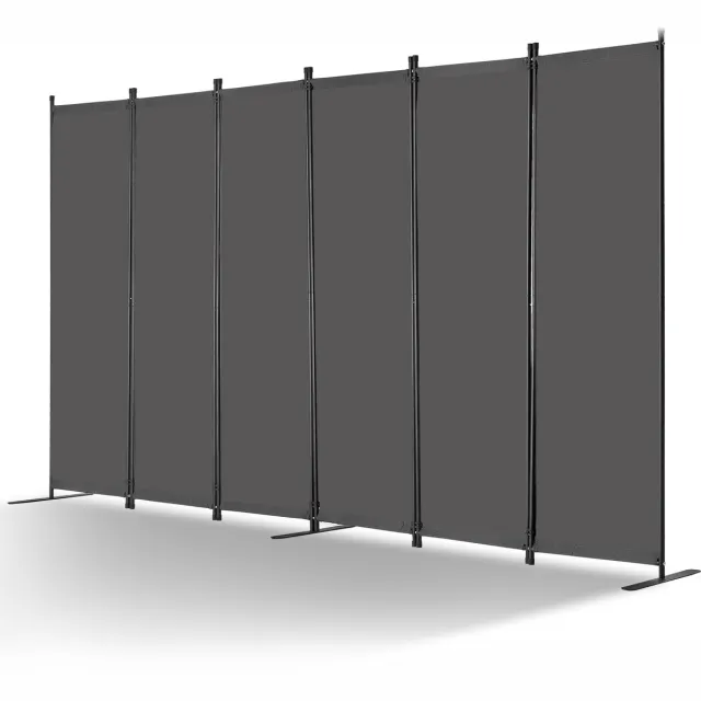 Vevor Scheidingswand 311cm 6 Panelen Kantoor Privacyscherm Grijs