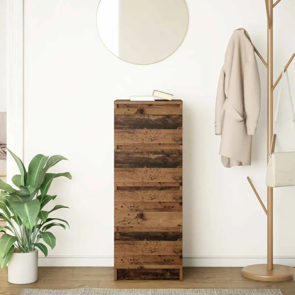 vidaXL Dressoir 37,5x35x99 cm spaanplaat oud hout bruin, foto 2