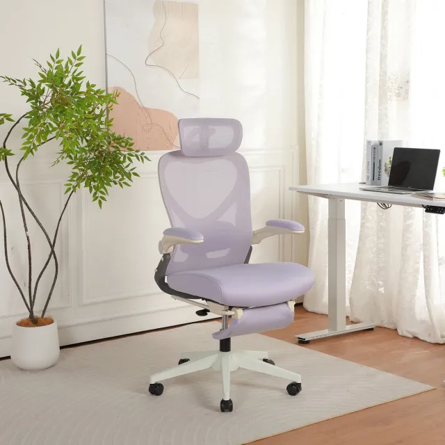 Vankel Opvouwbare ergonomische bureaustoel-3D verstelbare hoofdsteun-verstelbare lendensteun-ademende mesh rugleuning-hogedichtheid schuimzitting-kantelbare rugleuning-bureaustoel voor kantoor studie en computer - paars