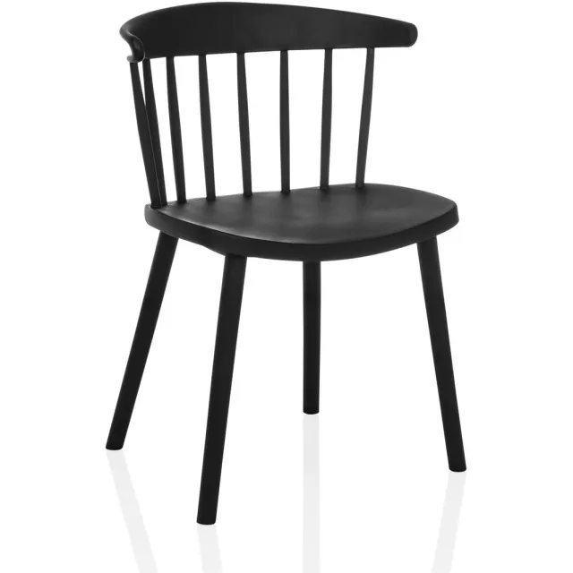 hjh LIVING Eetkamerstoel / bezoekersstoel ARTIFO RIB kunststof zwart hjh LIVING