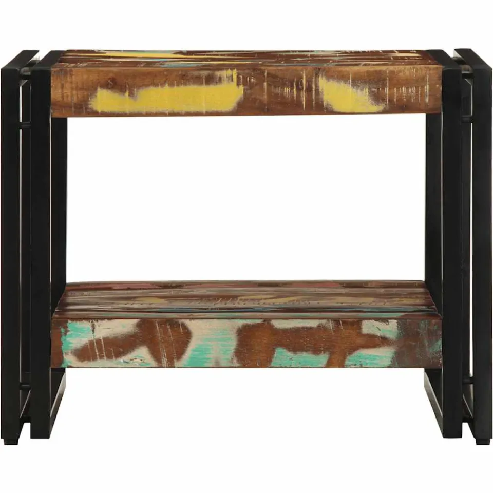 vidaXL Salontafel 50x50x38 cm massief gerecycled hout meerkleurig, foto 2