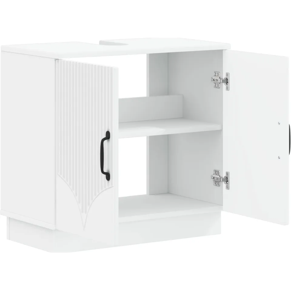 vidaXL Badkamer wastafelkast HOORN Wit 59,5 x 31,5 x 56 cm