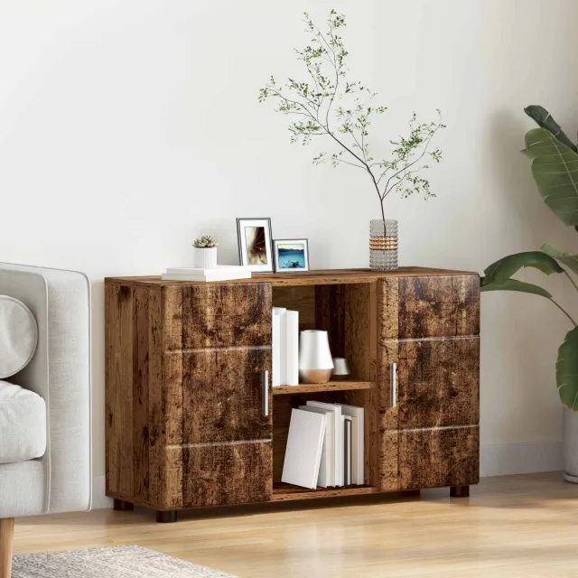vidaXL Dressoir FLORIN 88,5 x 30,5 x 55,5 cm Oudhout Bewerkt hout Bruin