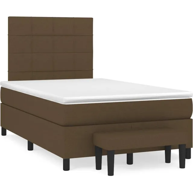 vidaXL Boxspring met matras stof donkerbruin 120x190 cm bruin