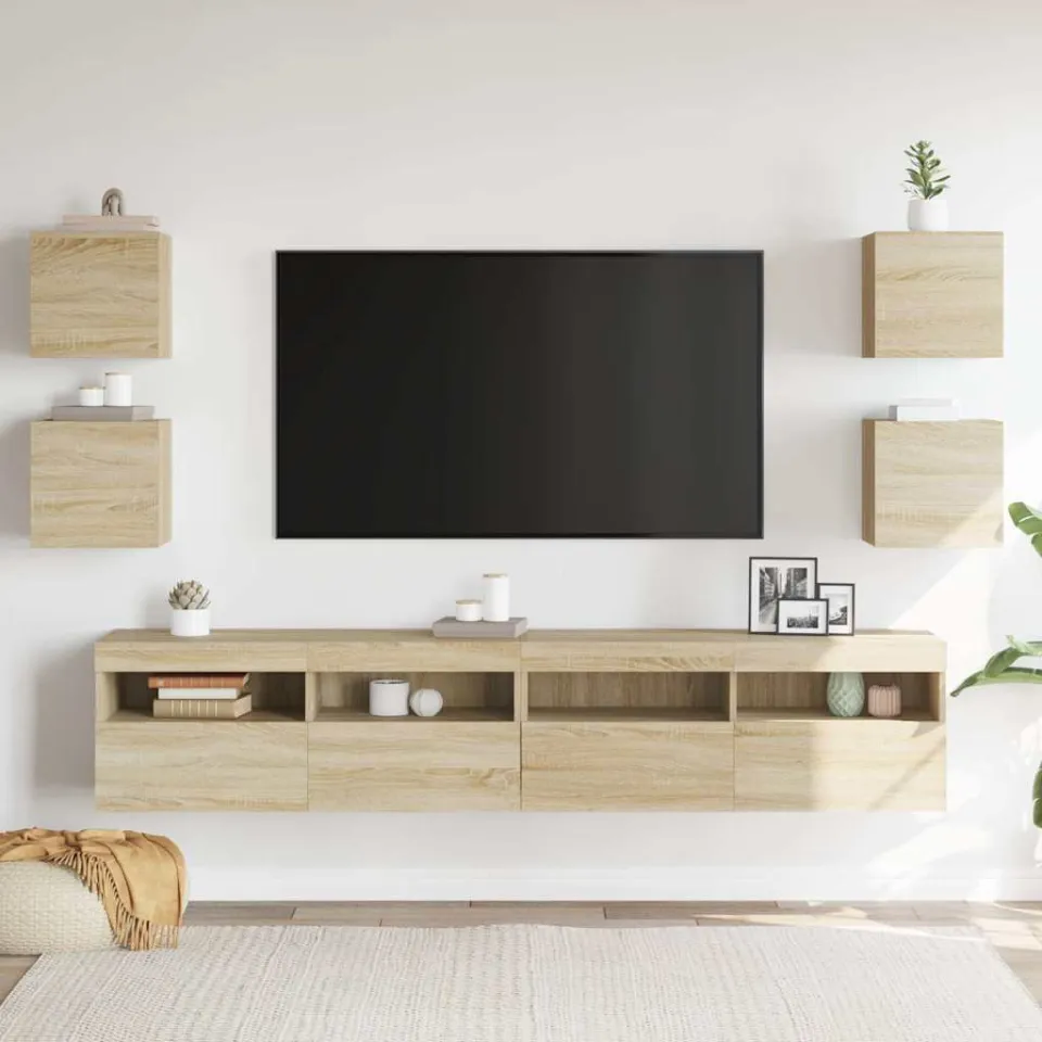 vidaXL Tv-wandmeubelen 4 st 30,5x30x30 cm sonoma eikenkleurig, foto 2