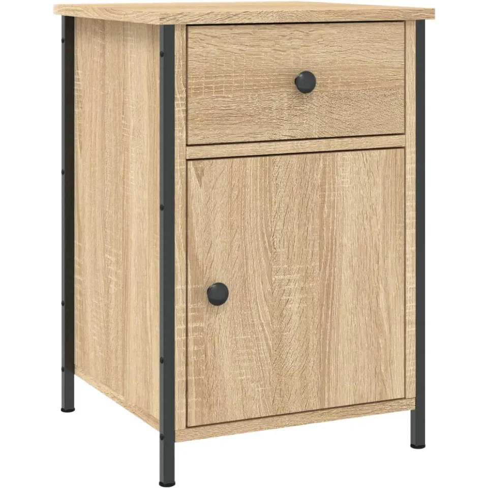 vidaXL Nachtkastjes 2 st 40x42x60 cm bewerkt hout sonoma eikenkleurig Bruin