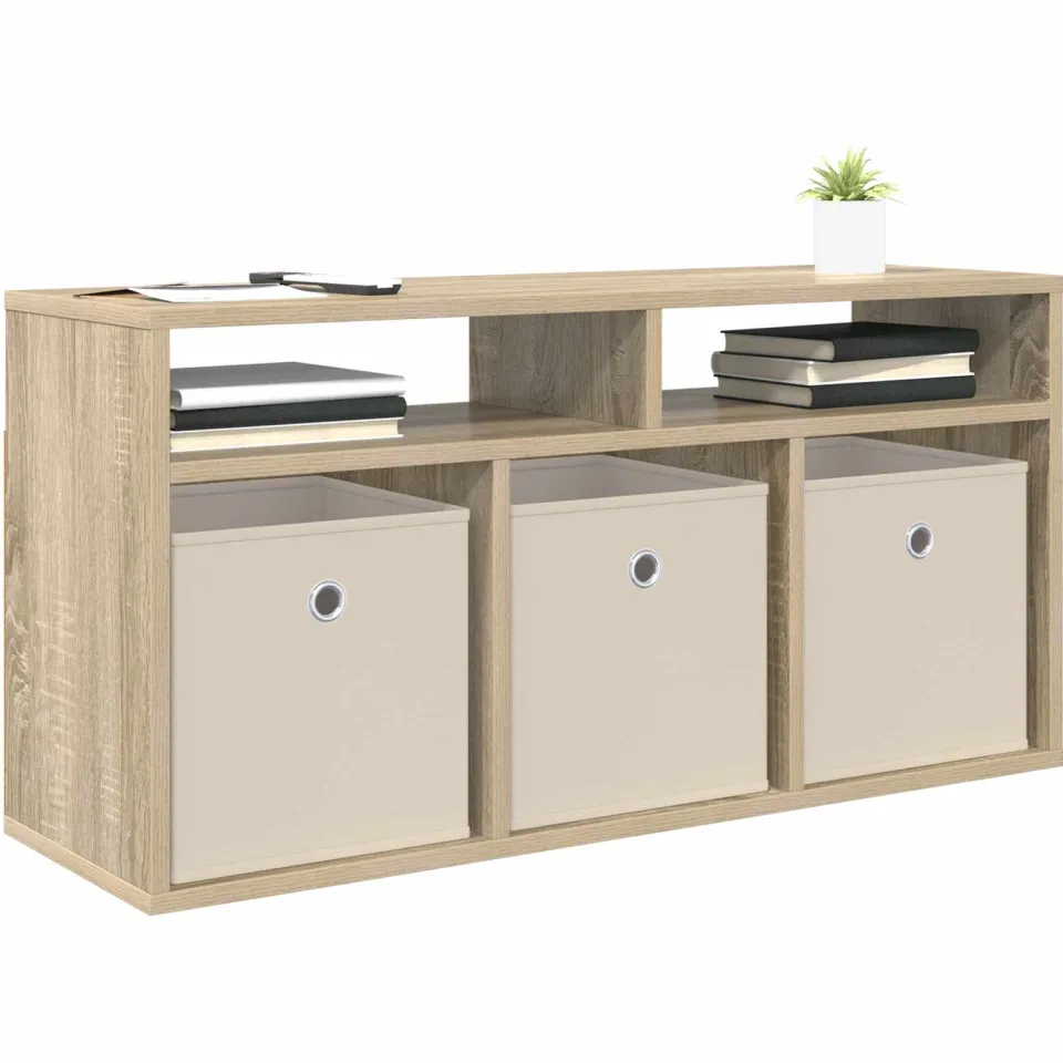 vidaXL Laagkast met lade Sonoma Eiken 87 x 27,5 x 43 cm Bruin